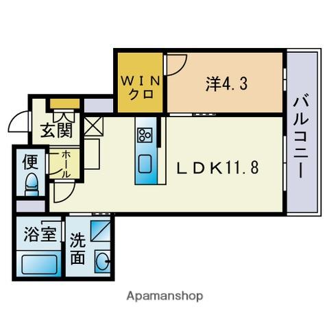 モンレーヴ梅光園(1LDK/2階)の間取り写真