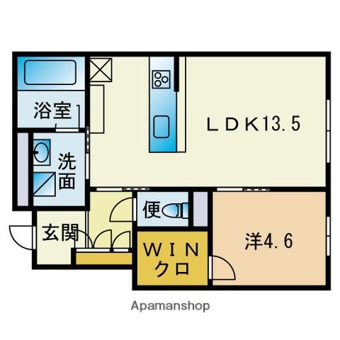 モンレーヴ梅光園(1LDK/1階)の間取り写真