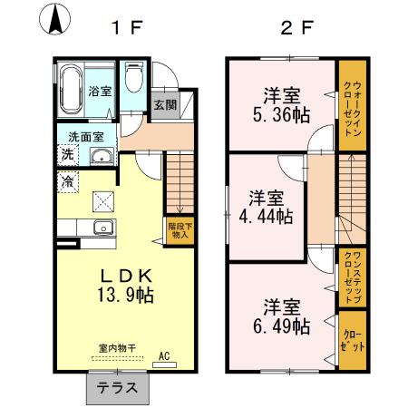 D-ROOM学研都市BCB棟(3LDK/1階)の間取り写真