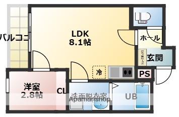 ONE FIVE 姪浜(1LDK/3階)の間取り写真