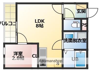 ONE FIVE 姪浜(1LDK/3階)の間取り写真
