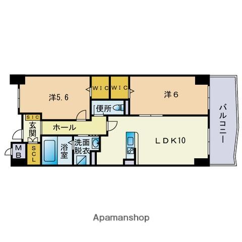 リオグランデ博多(2LDK/5階)の間取り写真