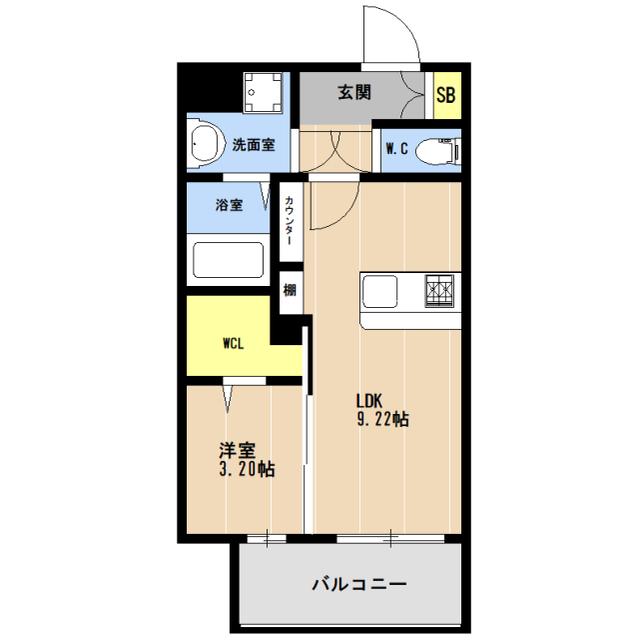 LIBTH博多住吉PREMIER(1LDK/12階)の間取り写真