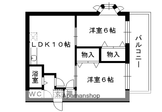 マレードモンマリ(2LDK/2階)の間取り写真