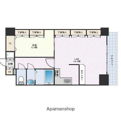 ピュアドームパラジオ博多(1LDK/12階)の間取り写真