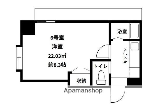 アリビオ百年橋通(1K/8階)の間取り写真