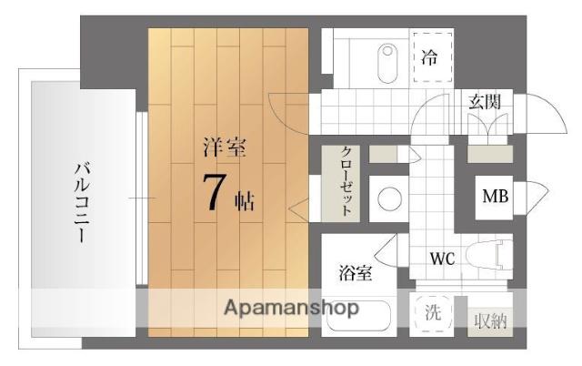 ナビールコート白金(1K/7階)の間取り写真
