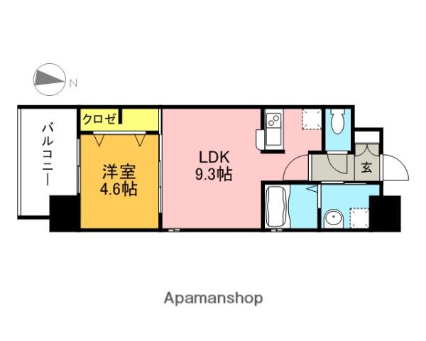 エンクレスト六本松3(1LDK/7階)の間取り写真
