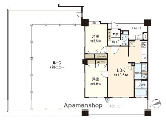アルフィーネ高宮クラシコ(2LDK/7階)の間取り写真