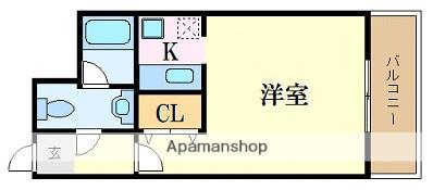 ピュアドーム博多ファインビュー(1K/7階)の間取り写真