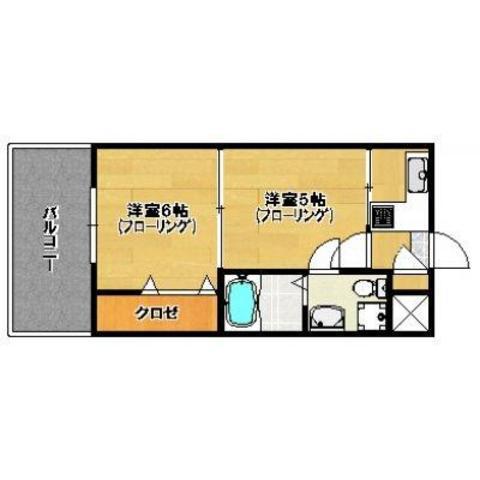 エステート・モア・薬院通(2K/15階)の間取り写真