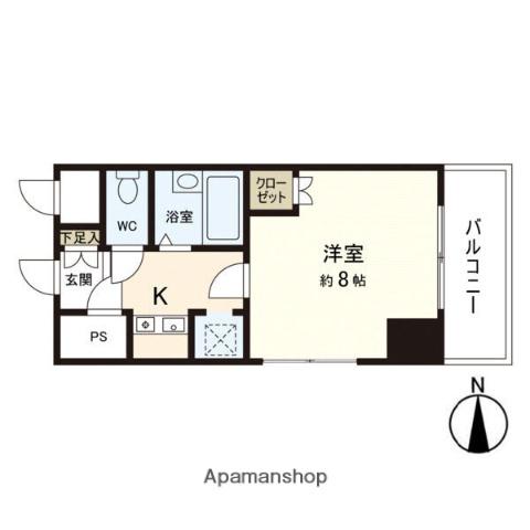 ビュークレスト薬院大通(ワンルーム/9階)の間取り写真