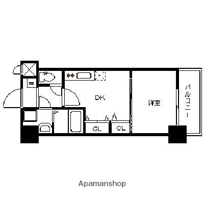 アクタス天神Ⅲ(1DK/2階)の間取り写真