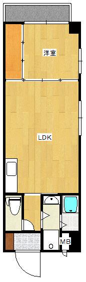 高橋第3警固(1LDK/6階)の間取り写真