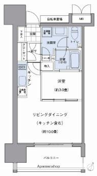 パークアクシス博多美野島(1LDK/2階)の間取り写真