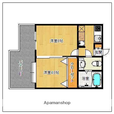 エステート・モア薬院シャンブル(2K/10階)の間取り写真