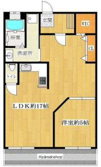 リリーフ長丘(1LDK/5階)の間取り写真