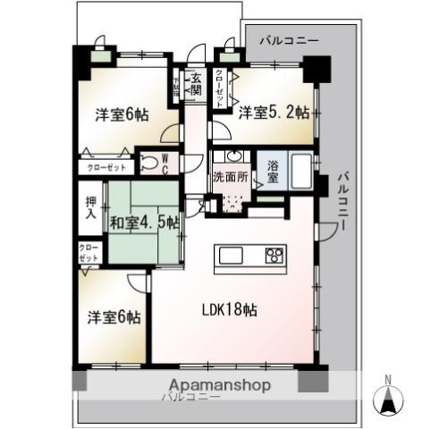 ベルメゾン西公園テラス(4LDK/5階)の間取り写真