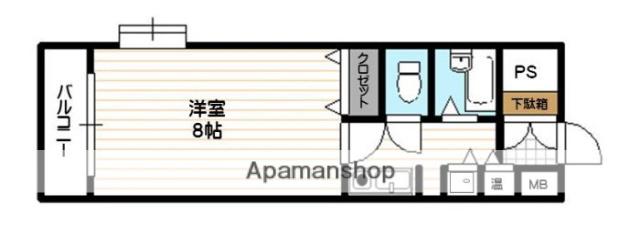 グリーンコート大濠(1K/6階)の間取り写真