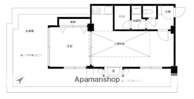 エステートモア白金(1LDK/6階)の間取り写真