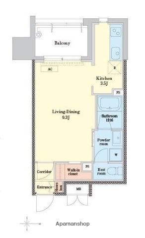 RJRプレシア博多(1K/4階)の間取り写真