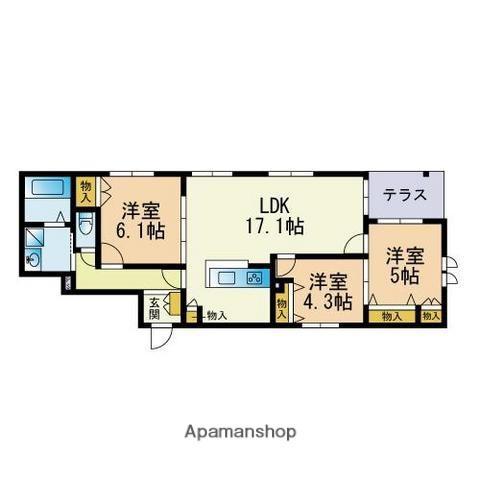 FORTIS西公園(3LDK/1階)の間取り写真