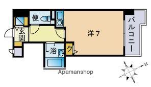 ライオンズマンション六本松第3(1K/2階)の間取り写真