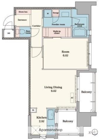 RJRプレシア博多駅前(1LDK/3階)の間取り写真