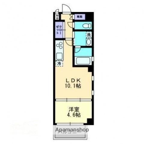 ヴィラージュ天神南弐番館(1LDK/4階)の間取り写真