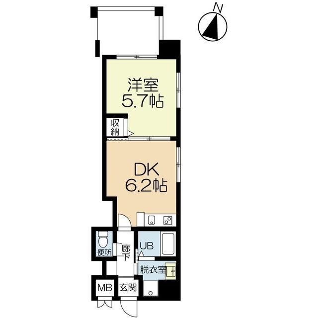 クレストパーク平尾(1DK/7階)の間取り写真