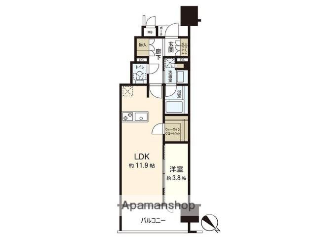 MJR博多ザ・レジデンス(1LDK/9階)の間取り写真