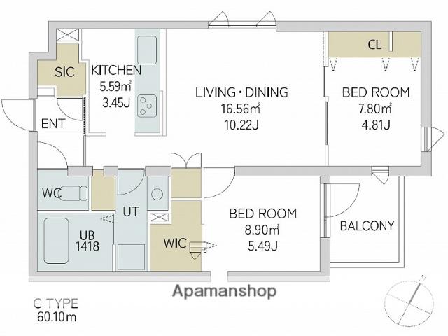 QUADOR CONTIGO平和(2LDK/4階)の間取り写真