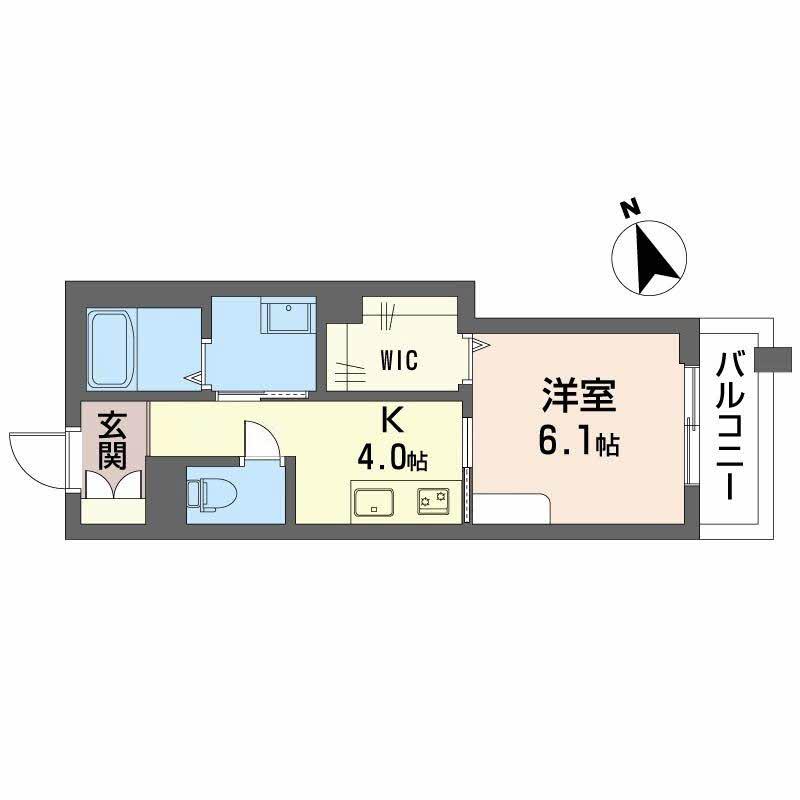 シャーメゾン高宮ペルーレ(1K/2階)の間取り写真