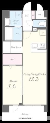 大楠2丁目プロジェクト(1LDK/6階)の間取り写真