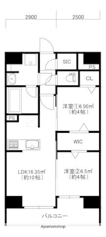 MODERN PALAZZO サウス薬院(2LDK/10階)の間取り写真