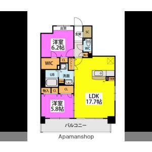 ビオネ美野島(2LDK/10階)の間取り写真
