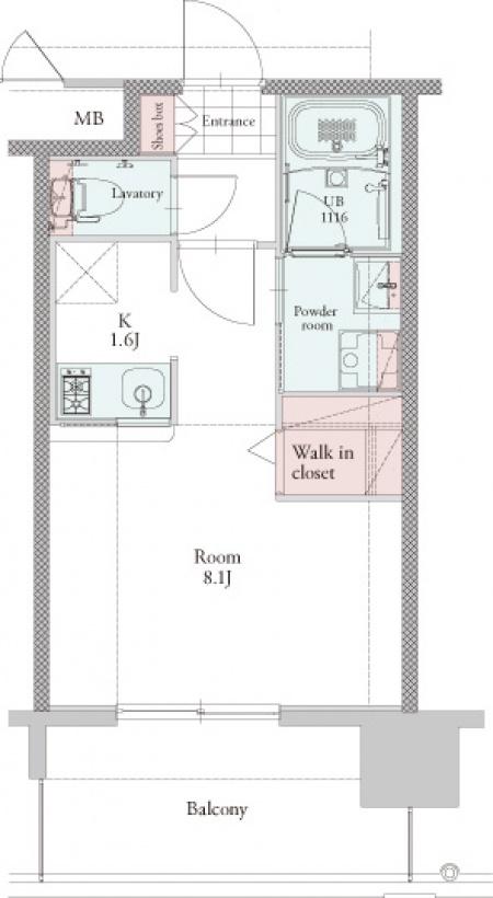 新品きマンション住吉7(1K/3階)の間取り写真