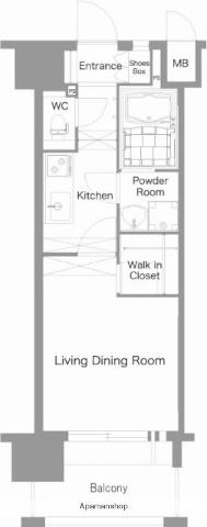 新品きマンション天神34(1K/3階)の間取り写真