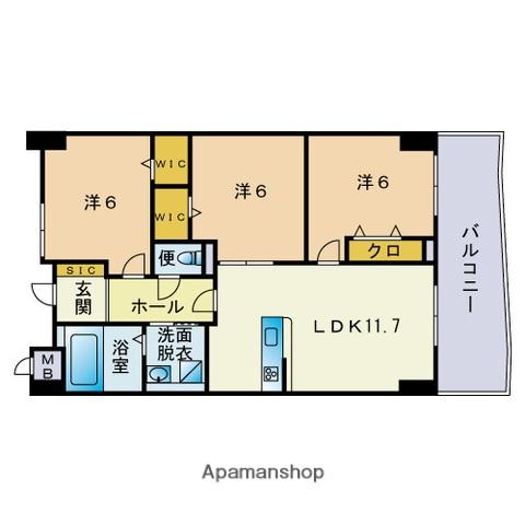 リオグランデ博多(3LDK/10階)の間取り写真