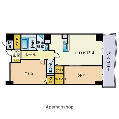 リオグランデ博多(2LDK/3階)の間取り写真