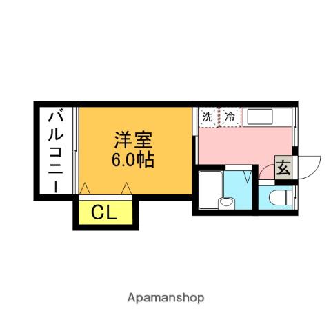 サクセスブルー(1K/1階)の間取り写真