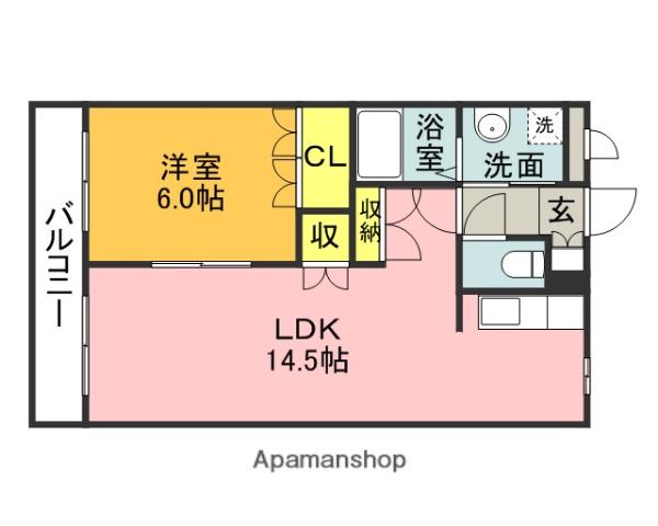 レコルテ1(1LDK/2階)の間取り写真