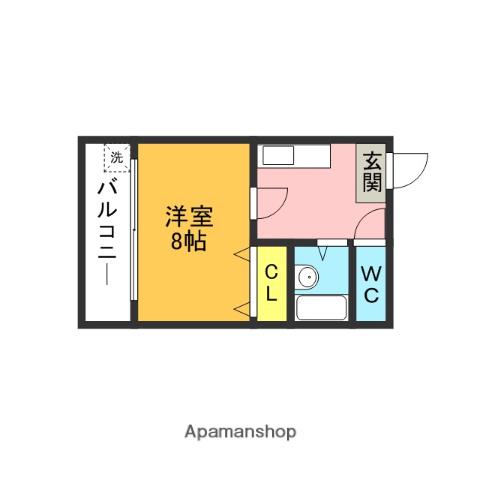 リブ・ソレアートⅡ(1K/1階)の間取り写真