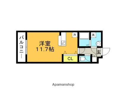 エスポアールOGAWAⅡ(ワンルーム/2階)の間取り写真