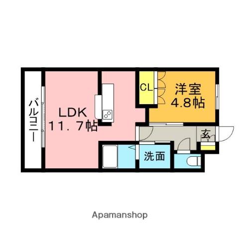 サンライズノアⅢ1(1LDK/1階)の間取り写真