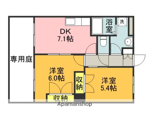 CENTURY椿A1(2DK/1階)の間取り写真