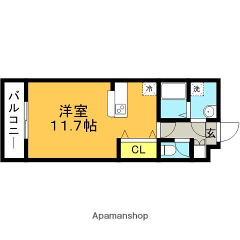 エスポアールOGAWA(ワンルーム/1階)の間取り写真