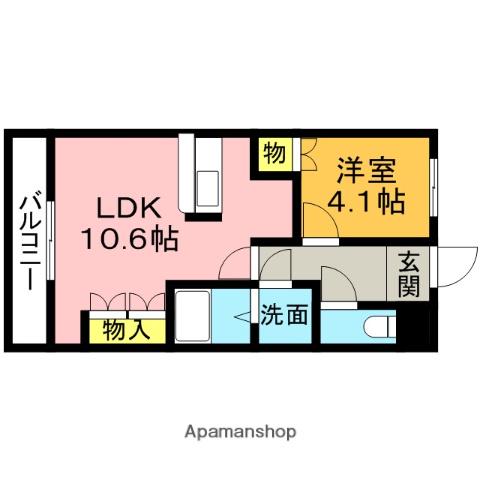 ウルノアパートメントハウス796(1LDK/1階)の間取り写真