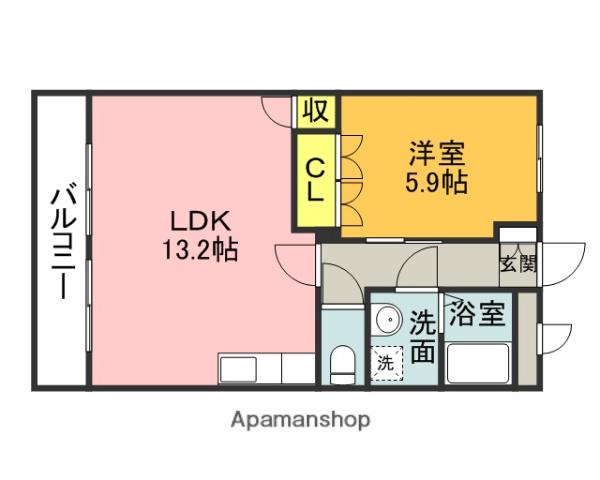 レインボーサンリッチ1(1LDK/2階)の間取り写真