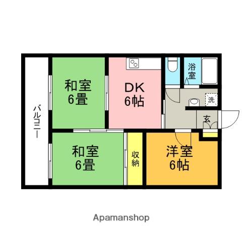 第1二葉コーポ(3DK/1階)の間取り写真